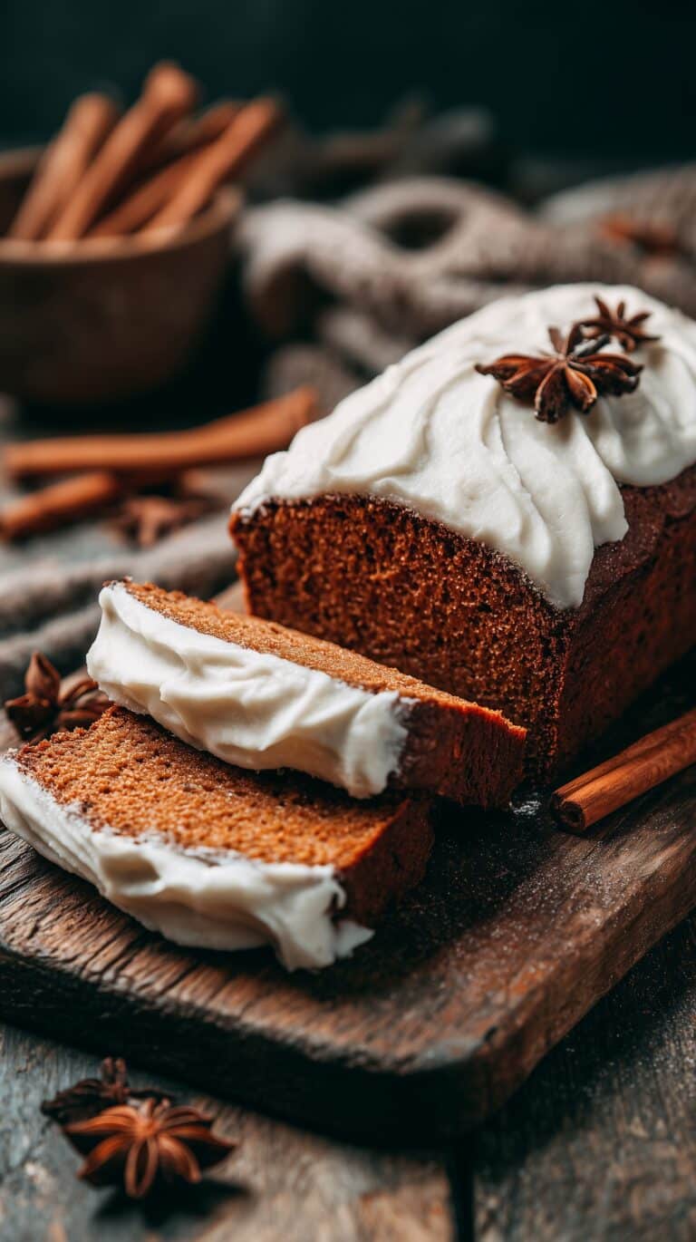 Gingerbread Cake with Banana and Vanilla Cream Topping Recipe