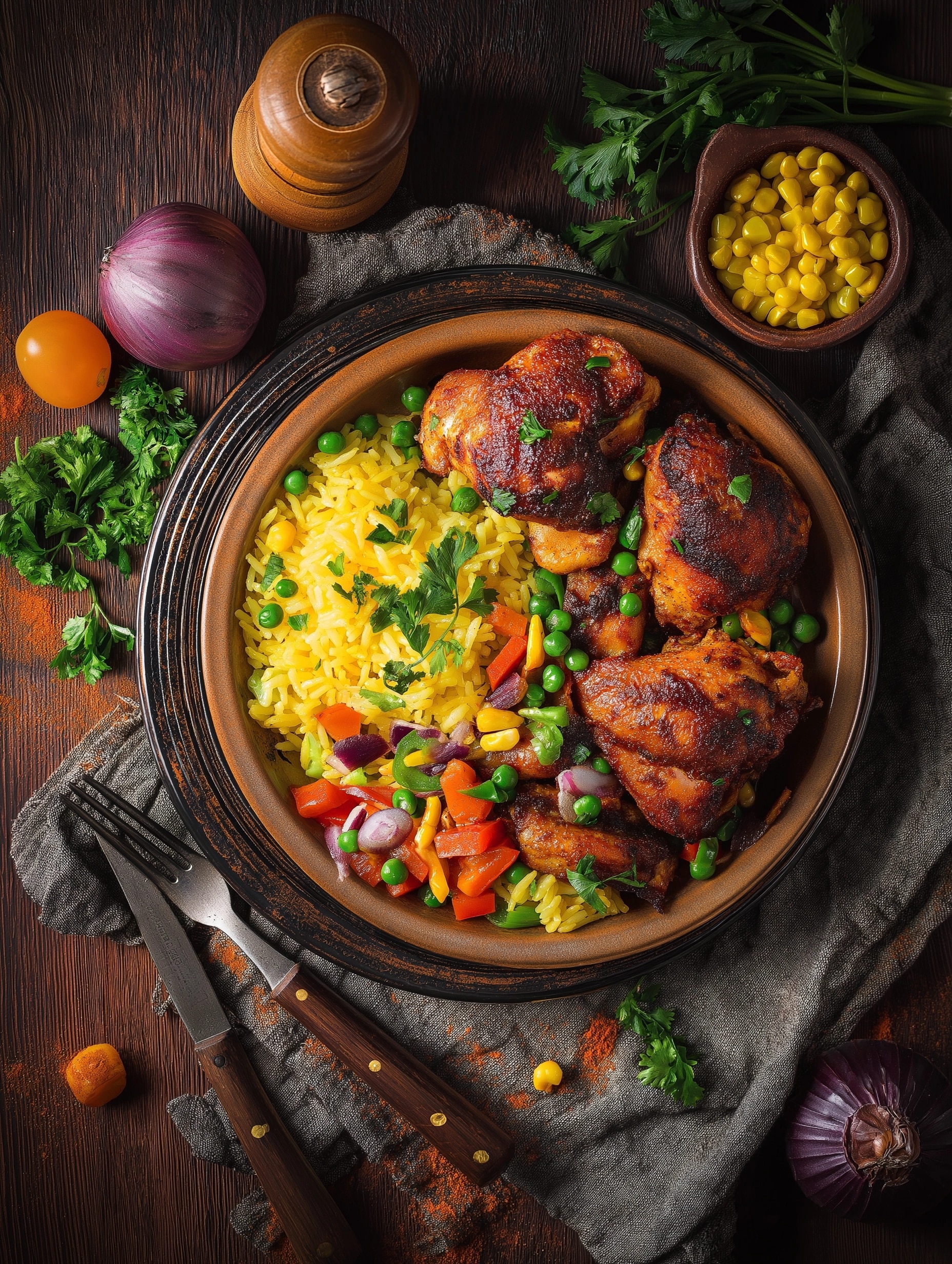 Easy Jerk Chicken with Rice & Peas Recipe - Recipe Image