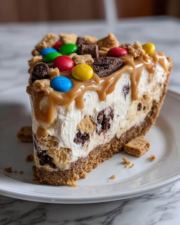 Monster Cookie Peanut Butter Cheesecake Pie Recipe