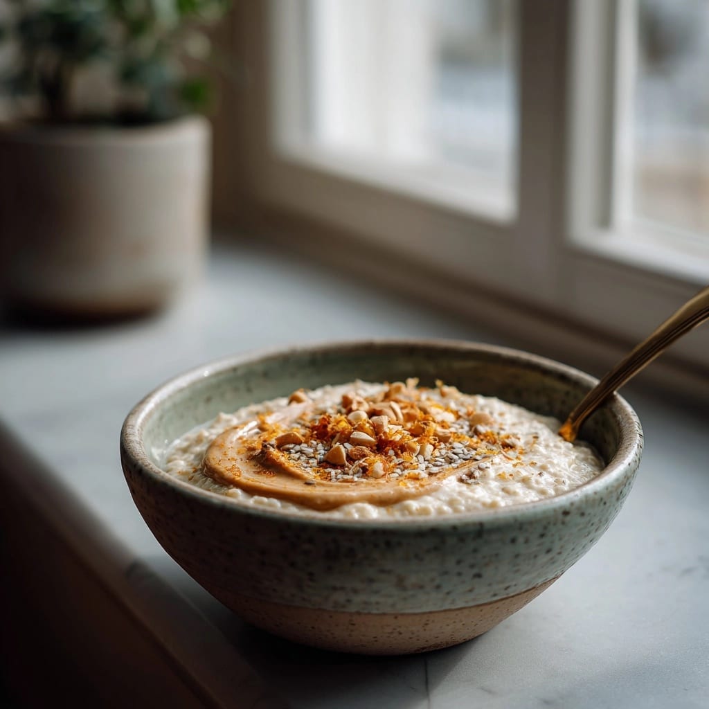 Savory Oatmeal with Bacon, Mushrooms, and Eggs Recipe - Recipe Image