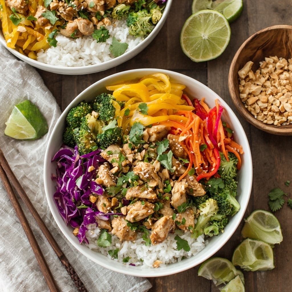 Thai Peanut Chicken Bowls Recipe - Recipe Image
