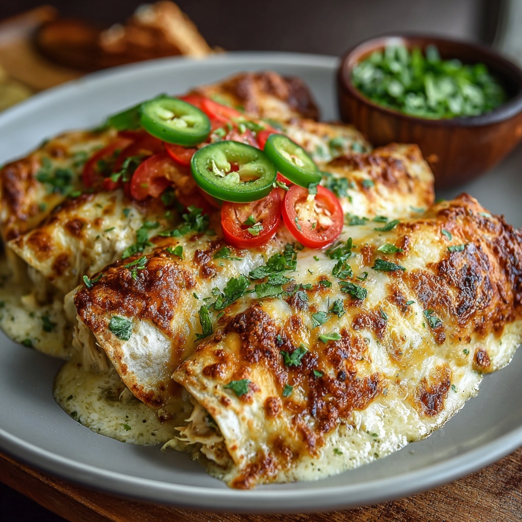 Creamy Queso Chicken Enchiladas Recipe - Recipe Image