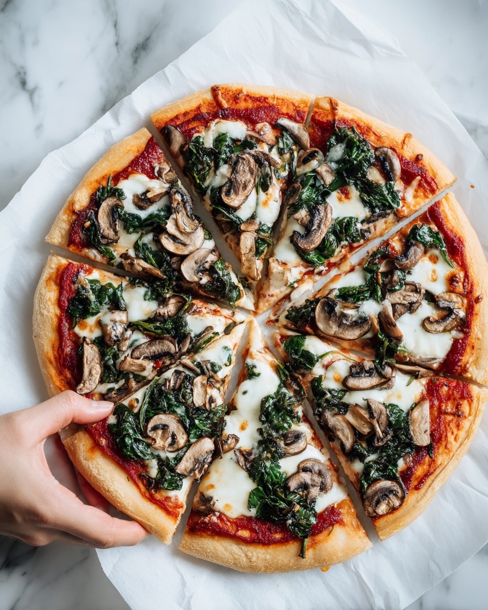 Spinach Mushroom Pizza Recipe - Recipe Image