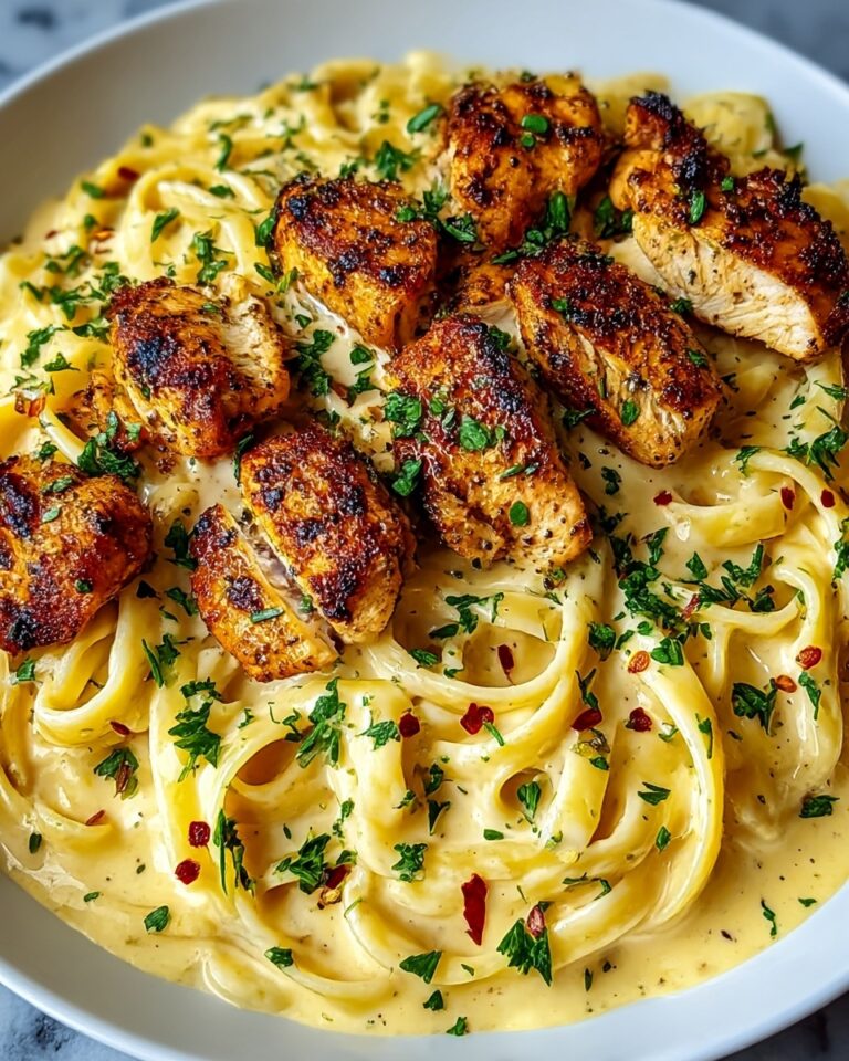 Indulgent Creamy Mozzarella Chicken Linguine in Garlic Cajun Butter Recipe