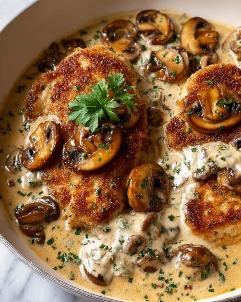 Mushroom Chicken in Creamy White Wine Sauce Recipe