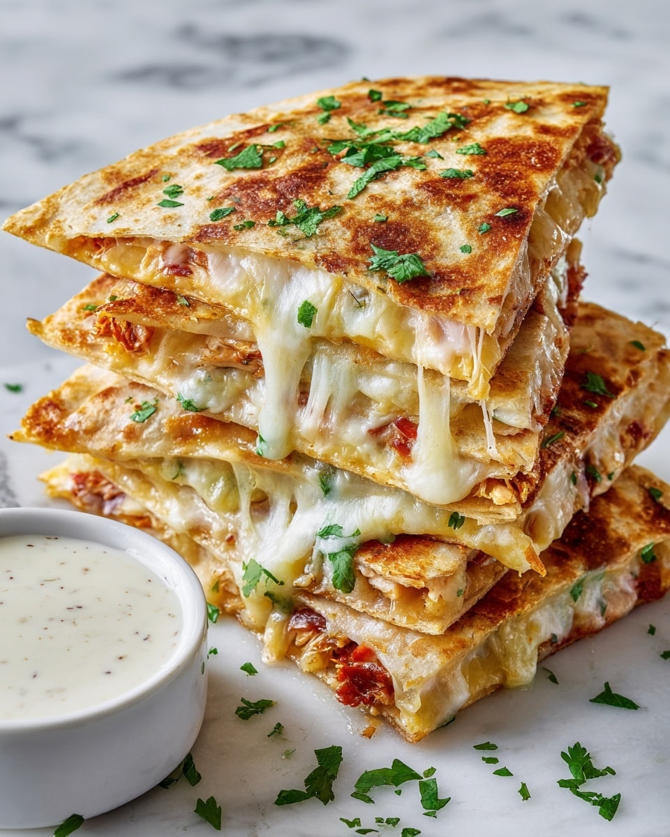 Cheesy Hot Honey Chicken Quesadillas Recipe - Recipe Image
