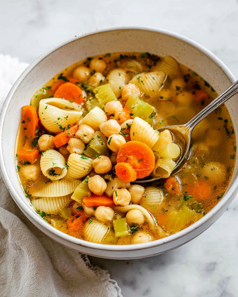Vegan Chickpea Noodle Soup (Stove + Crockpot) Recipe - Recipe Image