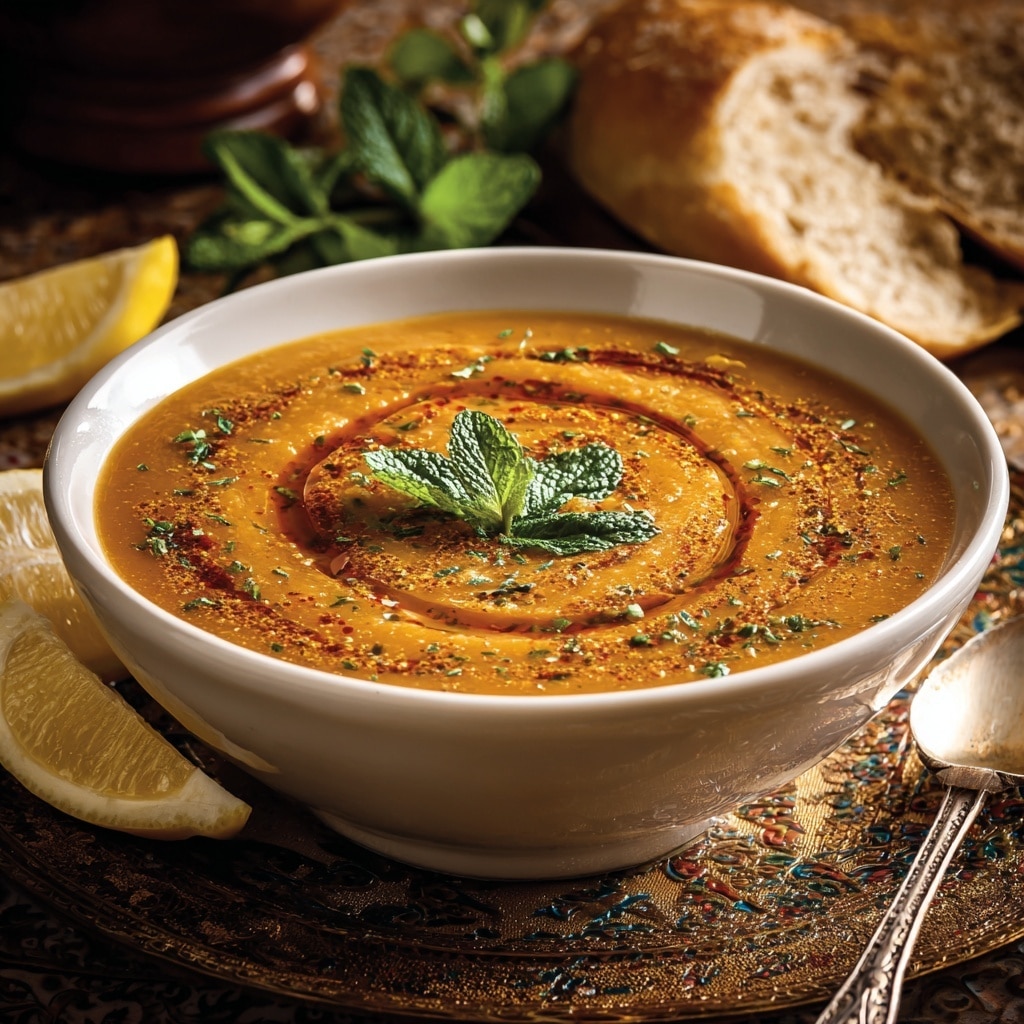 Carrot Soup with Spiced Ground Beef and Pine Nuts Recipe - Recipe Image