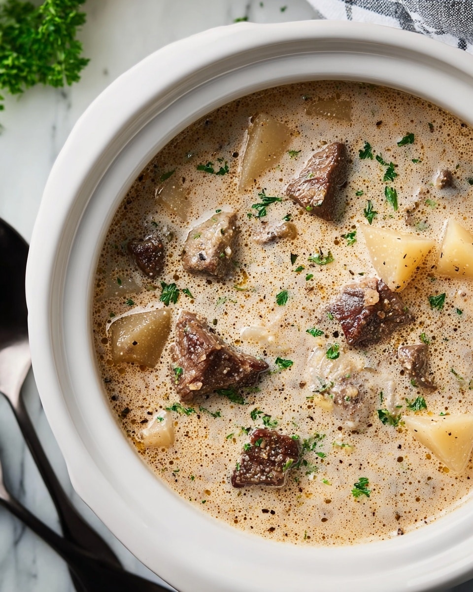 Creamy Steak and Potato Soup Recipe - Recipe Image