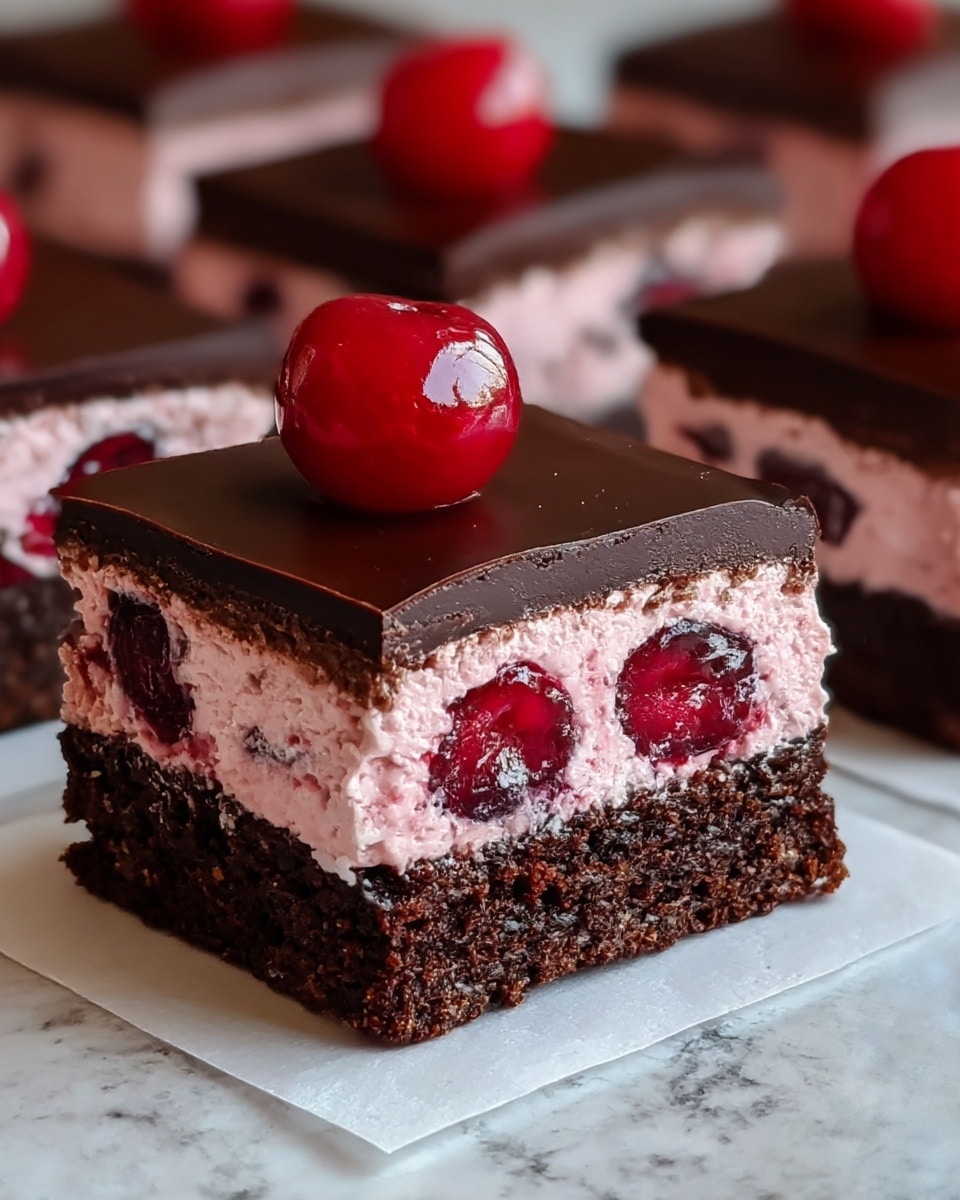 Decadent Chocolate Covered Cherry Brownies Recipe - Recipe Image