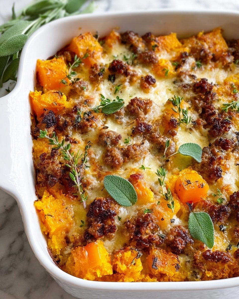 Butternut Squash Casserole with Savory Crumble Topping Recipe - Recipe Image