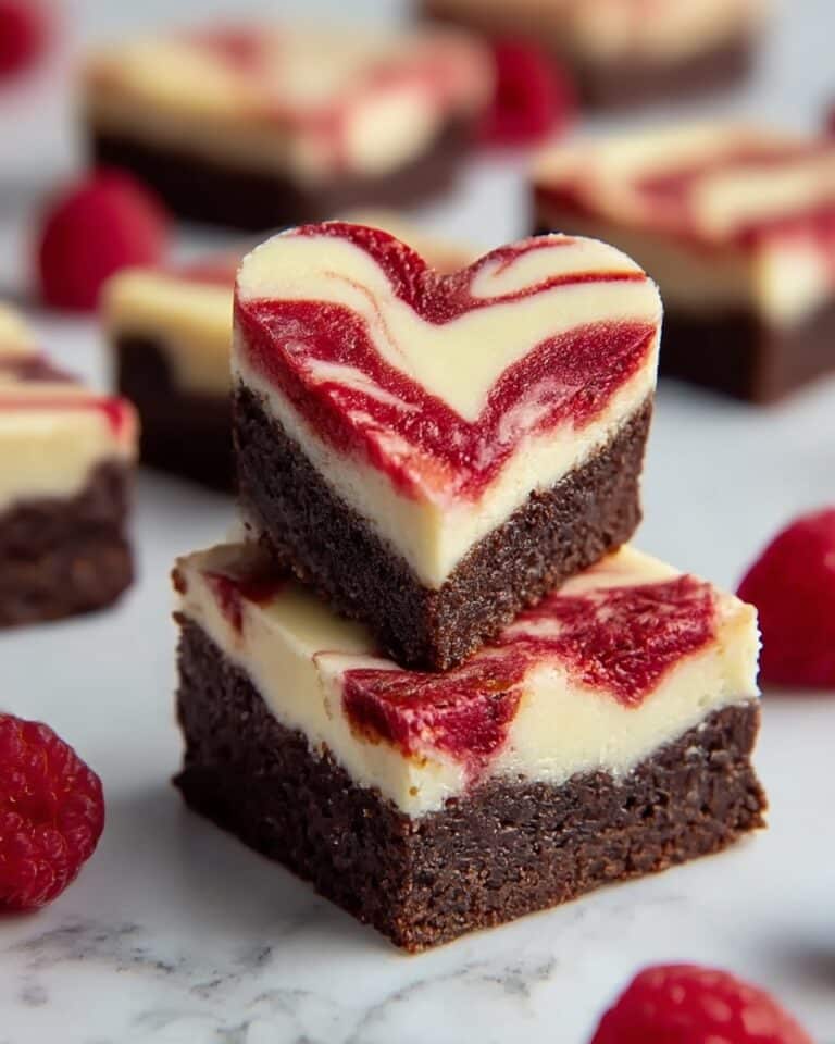 Heart Shaped Brownies with Raspberry Swirl & Cheesecake Recipe
