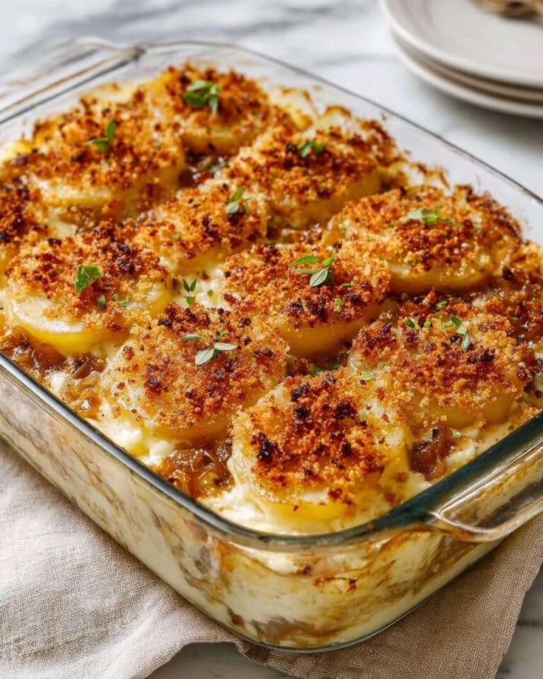 Creamy Caramelized Onion and Parmesan Boke-Over Potatoes Recipe
