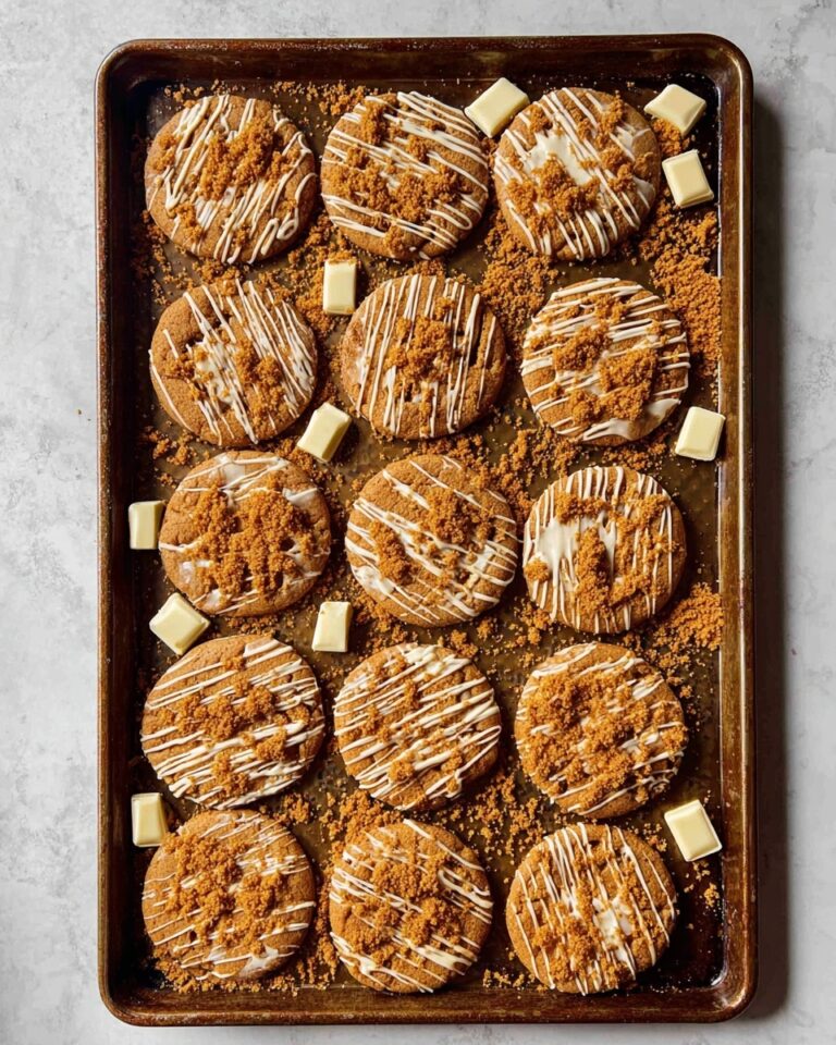 Biscoff Cookies with White Chocolate Drizzle Recipe