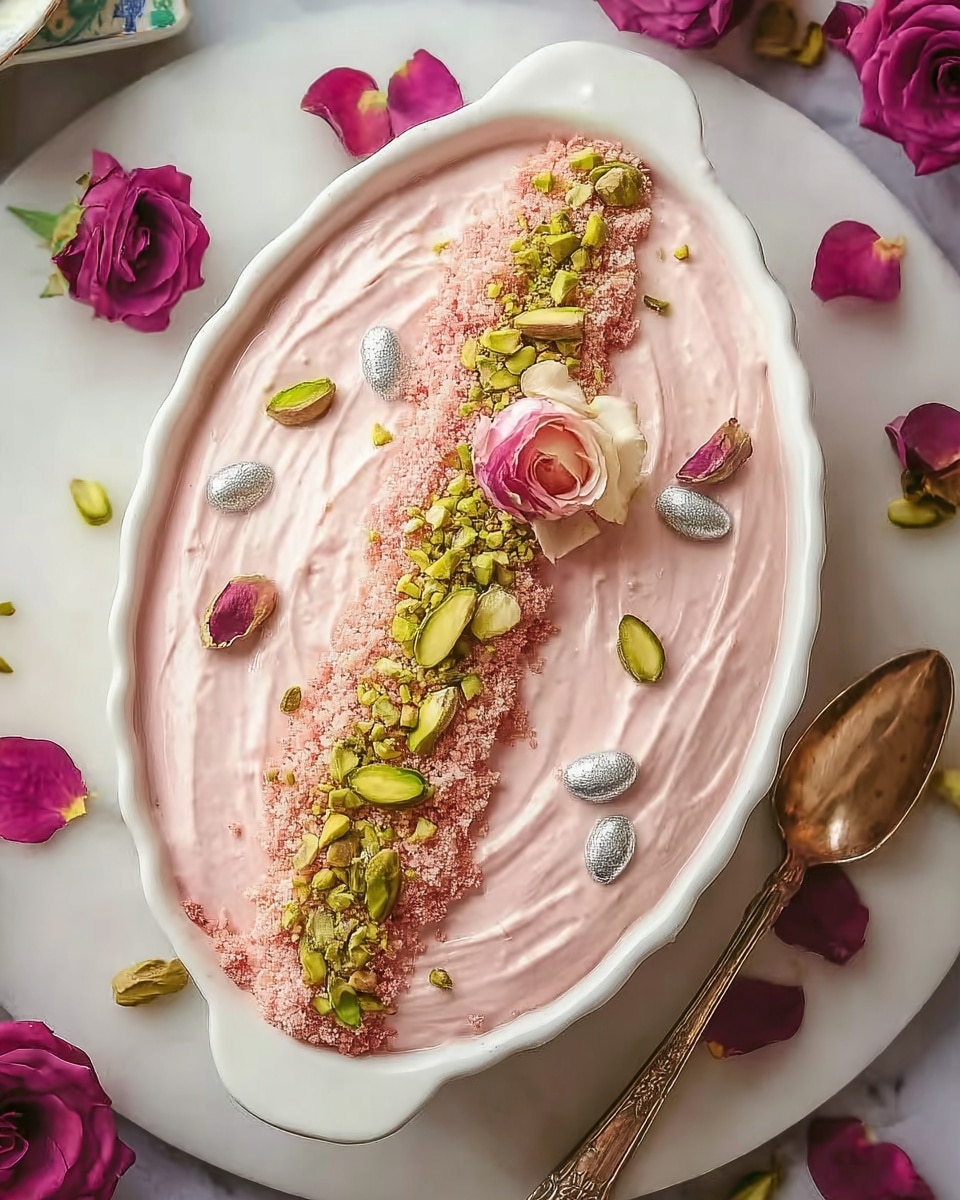 Rose Tiramisu: An Eggless Indulgence with Rose Syrup, Mascarpone, and Elegant Garnishes Recipe - Recipe Image