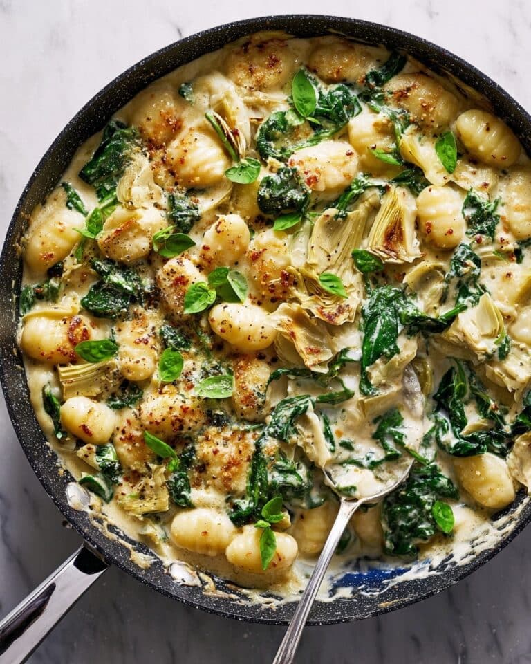 One-Pan Creamy Spinach-Artichoke Gnocchi Recipe