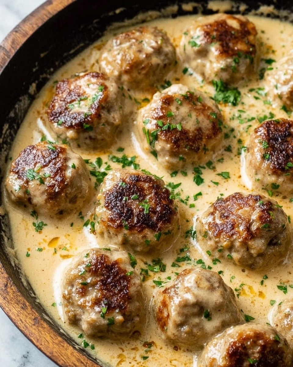 Keto Turkey Meatballs in a Creamy Parmesan Sauce Recipe - Recipe Image