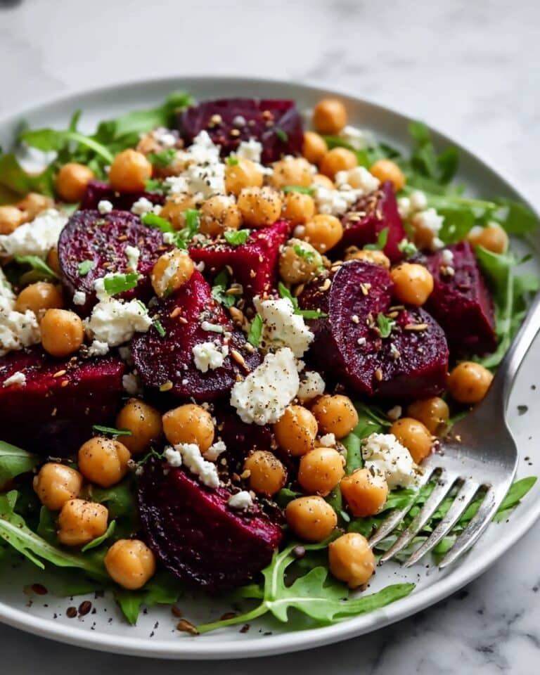 Fresh Chickpea and Roasted Beet Salad with Feta and Herbs Recipe