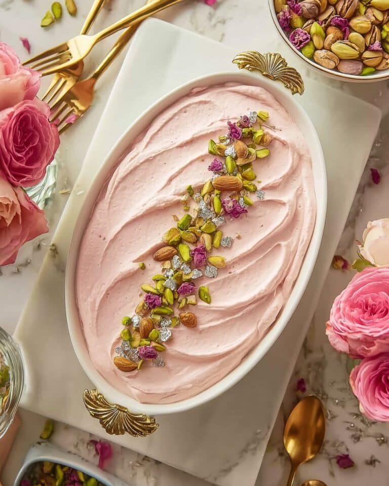 Rose Tiramisu: An Eggless Indulgence with Rose Syrup, Mascarpone, and Elegant Garnishes Recipe