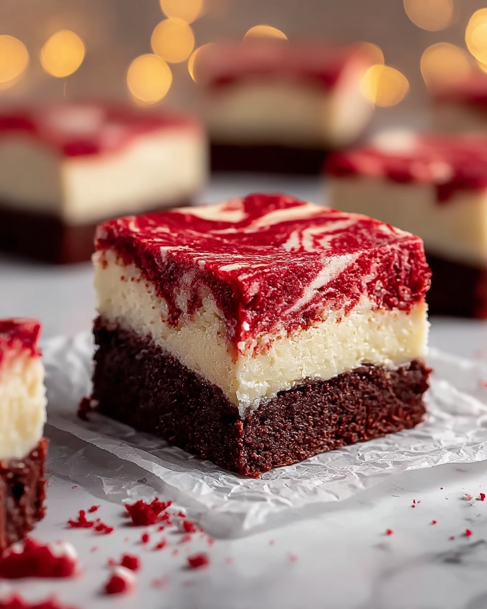 Classic Red Velvet Brownies with Cheesecake Layer Recipe - Recipe Image