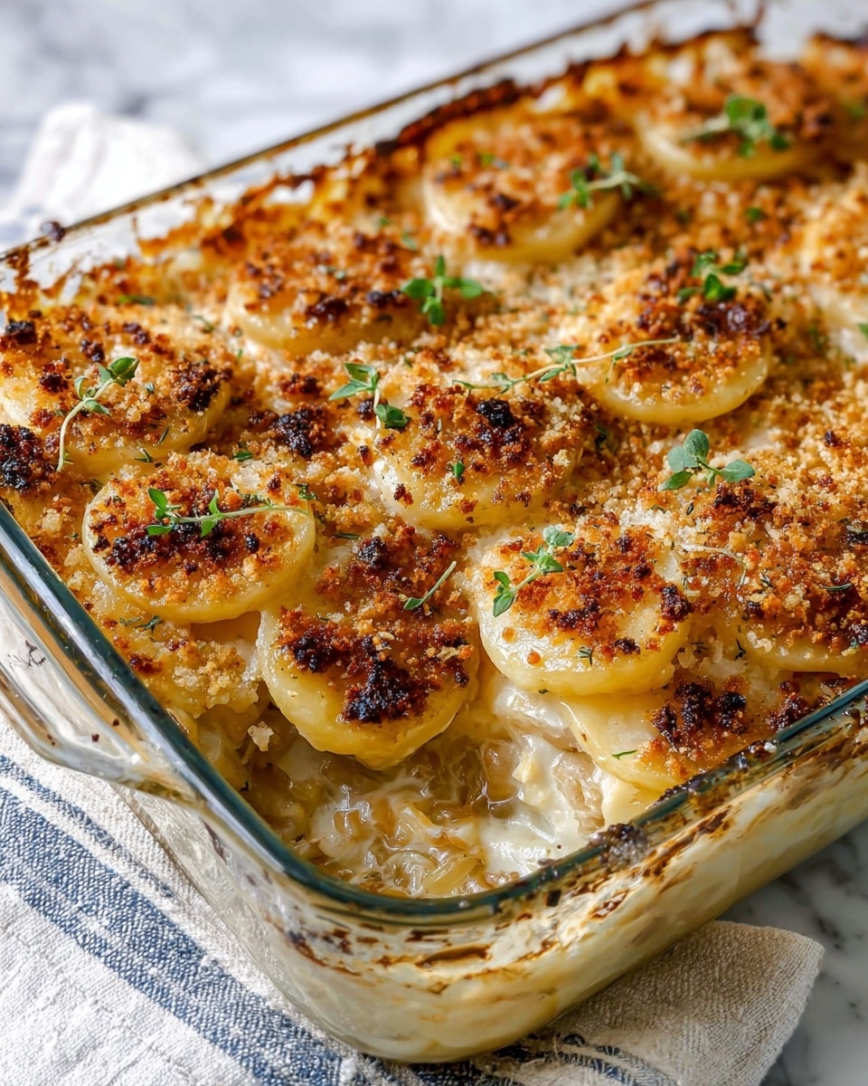 Creamy Caramelized Onion and Parmesan Boke-Over Potatoes Recipe - Recipe Image