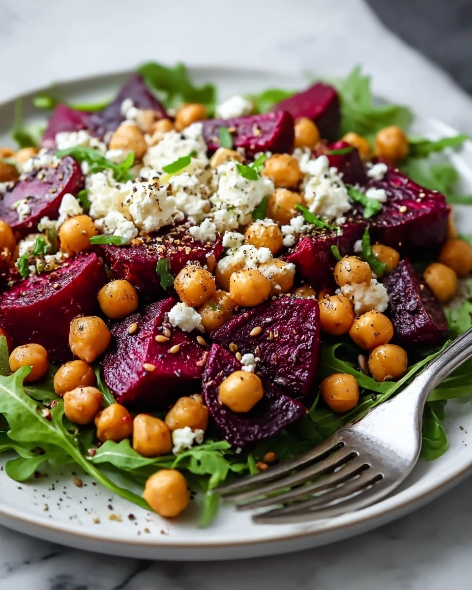 Fresh Chickpea and Roasted Beet Salad with Feta and Herbs Recipe - Recipe Image